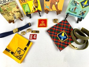 lot 275 image: 1980s Cub Scout and Boy Scout Lot - Uniforms, Scarves, Belts, Books and More