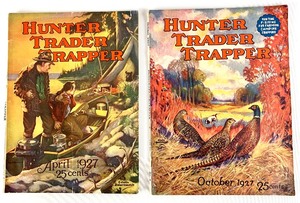 lot 276 image: Vintage 1924 and 1927 Hunter, Trapper, Trader Magazines, 1930 Hardings Magazine and More
