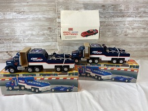 lot 315 image: 2 Clark Toy Race Car Carriers & 1 IROC Racing Camaro Model - All w Original Boxes