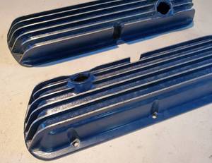 lot 80 image: Vintage Engine Blue Valve Covers For a Hotrod or Ratrod