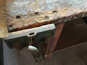 Antique Work Bench, 2-Drawer
