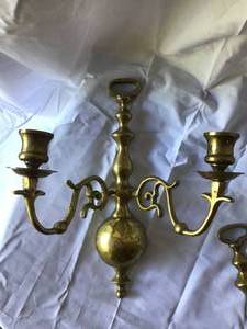 Brass Candelabras & Pewter Candle Holders