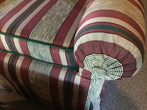 Striped Armchair & Ottoman