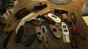 lot 129 image: Cut outs, Butt plates, recoil pads and more.