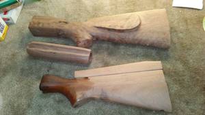 lot 141 image: (2) Raw Stocks and forearm pieces. .
