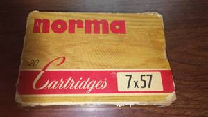 lot 210 image: Norma Ammo Sweden 7 x 57. Qty 15