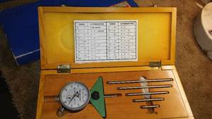 lot 448 image: Enco Depth micrometer in wood box.