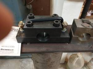 lot 77C image: NEW LOT  Brownells Barrel Vise & Floor Mount Metal Stand.
