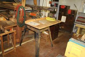 lot 645 image: Lot of (No Saw Blade) Sears Craftsman 113.231 10 Radial Saw  with Stand, Owners Manual