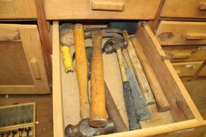 lot 692 image: Lot of (Approximately 8) Hand Tools (in 1 drawer)  - Claw Hammers, Ball Peen Hammers, Mallets