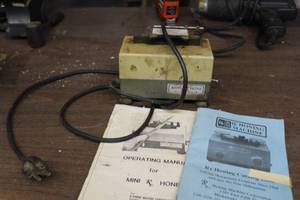 lot 724 image: Honing Machine Corp Mini Rx Hone  with Operating Manual, Rx Honing Catalog 2000