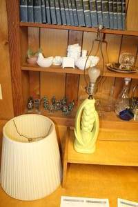 lot 773 image: Vintage Ceramic Lamp  with White Fabric Shade