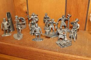 lot 775 image: Lot of (Approximately 12) Pewter Figurines