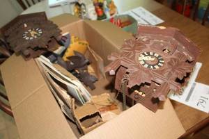 lot 788 image: Lot of (2) Cuckoo Clocks  - Clock Parts, Clock Timing Books