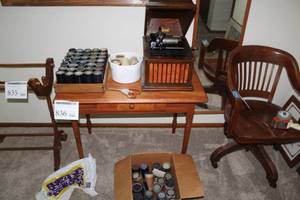 lot 834 image: Vintage Edison Roller Music Player  with Music Rolls