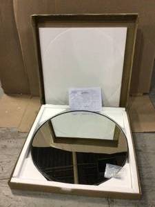28 in. W x 28 in. H Framed Round Bathroom Vanity Mirror in Black Customer Returns See Pictures