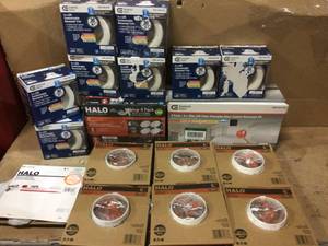 MIX LOT OF  Commercial Electric 4 in. Selectable Integrated LED Recessed Trim Downlight 30 Configurations in One Fixture High Ceiling Output Dimmable Customer Returns See Pictures