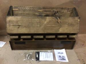 Boxx 8 in. x 24 in. x 5 in. Rustic Brown Wood Decorative Wall Shel Customer Returns See Pictures