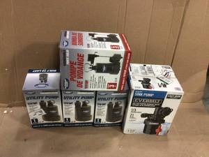 MIX LOT OF Superior Pump 13 HP Submersible Cast Iron Sump Pump Customer Returns See Pictures