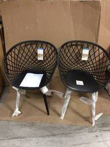 Kurv Black Arm Chair (Set of 2) Customer Returns See Pictures
