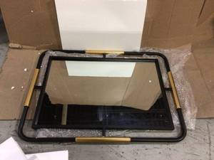 StyleWell Medium Rectangle Black &amp Gold Modern Accent Mirror (32 in. H x 24 in. W) Customer Returns See Pictures