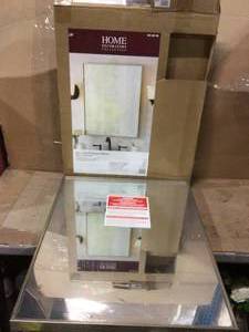 22 in. W x 28 in. H Framed Rectangular Anti-Fog Bathroom Vanity Mirror in Silver Finish Customer Returns See Pictures