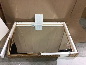 Medium Rectangle Gold Hooks Contemporary Mirror (36 in. H x 24 in. W) Customer Returns See Pictures