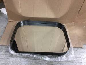 Medium Rectangle Black Modern Mirror with Deep-Set Frame and Rounded Corners (32 in. H x 24 in. W) Customer Returns See Pictures
