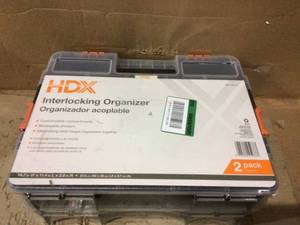HDX 15-Compartment Interlocking Small Parts Organizer in Black (2-Pack) Customer Returns See Pictures