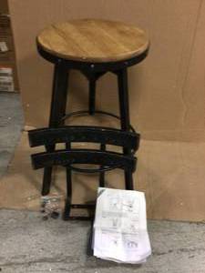 Tap and Hold to Zoom Black Brushed Silver Adjustable Bar Stool Customer Returns See Pictures