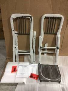 Kipling Gunmetal Gray Metal Counter Stool with Back (16.54 in. W x 38.98 in. H) Customer Returns See Pictures