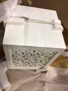 Home Decorators Collection Maharaja Sandblasted White 2-Piece Nesting End Table Customer Returns See Pictures