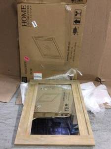 Aberdeen 24 in. x 32 in. Framed Wall mount Mirror in Antique Oak Customer Returns See Pictures