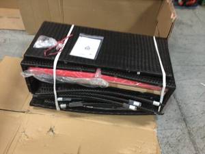 4-Piece Metal Wicker Patio Conversation Set with Red Cushions Customer Returns See Pictures