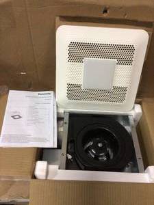 lot 7 image: Panasonic WhisperThin Pick-A-Flow 80 or 100 CFM Exhaust Fan with LED Light Low Profile Ceiling or Wall and 4 in. Oval Duct Adapter Customer Returns See Pictures