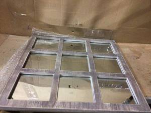 lot 16 image: Medium Square Gray Casual Mirror (23.5 in. H x 23.5 in. W) Customer Returns See Pictures
