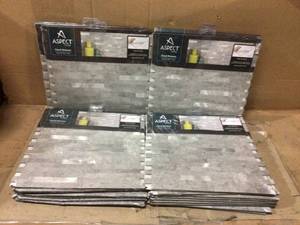 lot 22 image: Aspect 11.75 in. x 12 in. Metal and Composite Peel and Stick Backsplash in Cloud Shimmer Customer Returns See Pictures