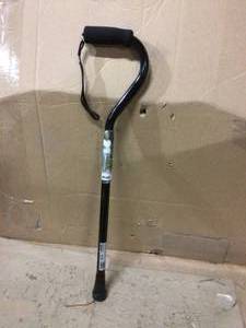 lot 23 image: Drive Medical Foam Grip Offset Handle Walking Cane in Black Customer Returns See Pictures