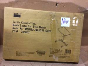 lot 30 image: Seville Classics Mobile Laptop Desk Cart With Side Table Customer Returns See Pictures