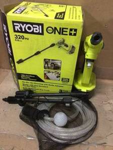 lot 35 image: RYOBI ONE 18V EZClean 320 PSI 0.8 GPM Cordless Cold Water Power Cleaner (Tool Only) Customer Returns See Pictures