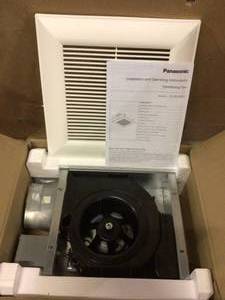 lot 43 image: Panasonic WhisperValue DC Pick-A-Flow 50, 80 or 100 CFM Ceiling or Wall Low Profile Housing Depth Energy Star Bath Exhaust Fan Customer Returns See Pictures