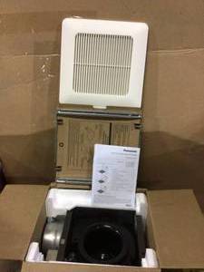 lot 46 image: Panasonic WhisperCeiling DC Fan with Pick-A-Flow Speed Selector 110130 or 150 CFM and Flex-Z-Fast Installation Bracket Customer Returns See Pictures
