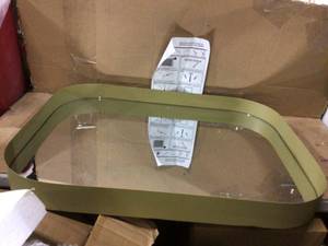 lot 62 image: Medium Rectangle Gold Modern Mirror with Deep-Set Frame and Rounded Corners (32 in. H x 24 in. W) Customer Returns See Pictures