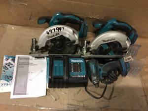 lot 83 image: Makita 18-Volt LXT Lithium-Ion Cordless 6-12 in. Lightweight Circular Saw and General Purpose Blade (Tool-Only) Customer Returns See Pictures