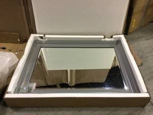 lot 85 image: Vinnova Charlotte 30 Bathroom Vanity Framed Wall Mirror in Gray Customer Returns See Pictures