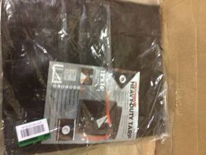 lot 88 image: 12 ft. x 16 ft. BrownSilver Heavy Duty Tarp Customer Returns See Pictures