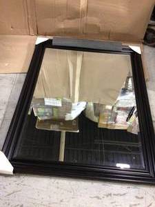 lot 91 image: Colonial Black 45.75 in. x 35.75 in. Bathroom Vanity Mirror Customer Returns See Pictures