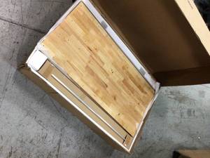 lot 108 image: 52 in. Adjustable Height Work Table with 2-Drawers in Black by Husky