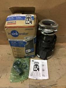lot 14 image: InSinkErator Badger 5 12 HP Continuous Feed Garbage Disposal with Power Cord Customer Returns See Pictures