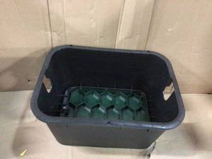 lot 24 image: DURA 15 in. x 21 in. x 12 in. Deep Rectangular Valve Box in Black Body Green Lid Customer Returns See Pictures